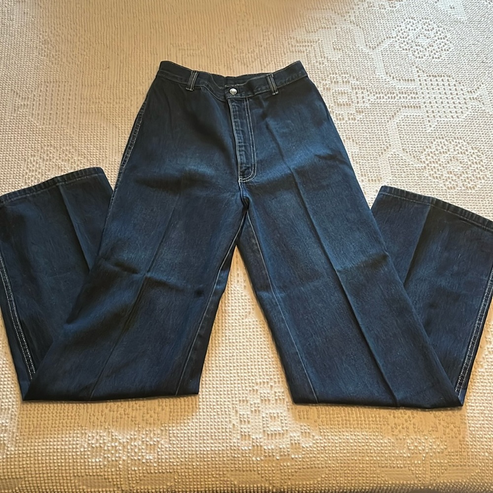 70’s Fancy Nancy High Waist Wide Leg Jeans Woman Waist Size 26”